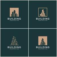 verzameling bouwen logo-ontwerp bundelconstructie. premium visitekaartjes, inspirerende stad bouwen abstracte logo's modern. vector