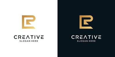 gouden brief r logo ontwerp sjabloon vector