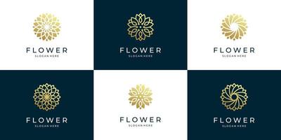 reeks van abstract luxe bloem logo ontwerp vector