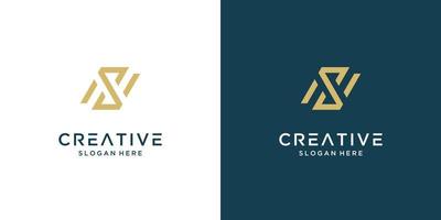 minimalistische elegant gouden brief n logo ontwerp vector