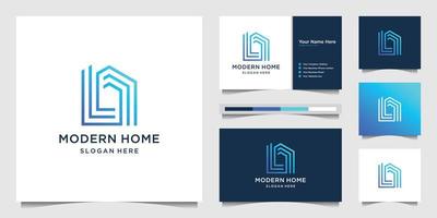 logo modern huis voor bouw, huis, echt landgoed, gebouw, eigendom. minimaal geweldig modieus professioneel logo ontwerp sjabloon en bedrijf kaart ontwerp premie vector