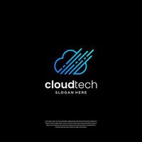 wolk tech logo ontwerp inspiratie vector