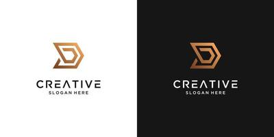 luxe brief d logo ontwerp sjabloon vector