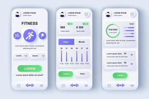 fitnesstraining unieke neumorfische ontwerpset vector