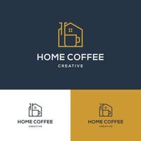 creatief koffiehuis logo-ontwerp vector