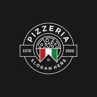 Italiaans pizza restaurant ontwerp logo. symbolen voor voedsel en drinken en restaurants. vector