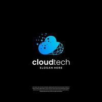 wolk tech logo ontwerp inspiratie vector
