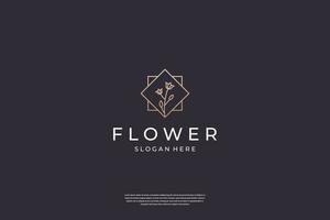 luxe bloem roos logo ontwerp inspiratie vector