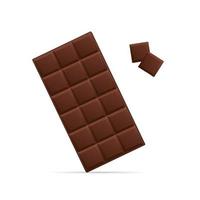 realistisch gedetailleerd 3d chocola en stukken. vector