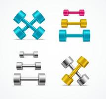 realistisch gedetailleerd 3d Sportschool uitrusting halter set. vector