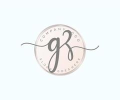 eerste gz vrouwelijk logo. bruikbaar voor natuur, salon, spa, kunstmatig en schoonheid logo's. vlak vector logo ontwerp sjabloon element.
