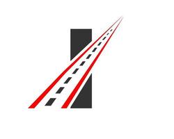 vervoer logo met ik brief concept. weg logo ontwerp sjabloon vector