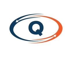 brief q technologie logo ontwerp vector