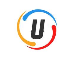 letter u technologie logo ontwerp vector