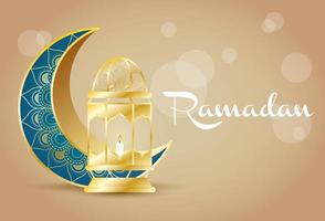 ramadan viering banner met gouden maan vector