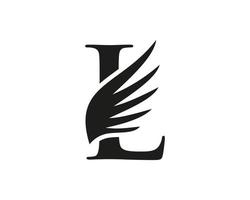 brief l vleugel logo ontwerp vector sjabloon