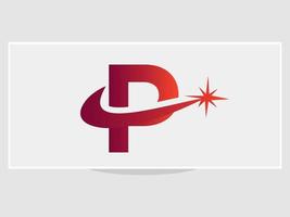 brief p vonk logo ontwerp sjabloon vector