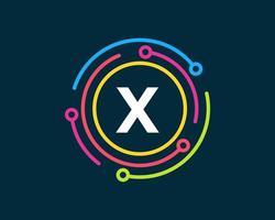 brief X technologie logo. netwerk logo ontwerp vector