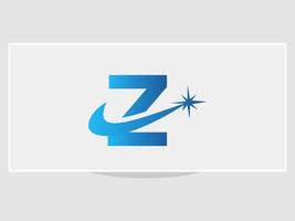 brief z vonk logo ontwerp sjabloon vector