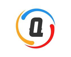 brief q technologie logo ontwerp vector