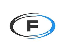 brief f technologie logo ontwerp vector