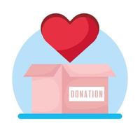 liefdadigheids- en donatiedoos met hart vector