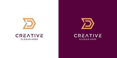 premie brief d logo ontwerp luxe vector