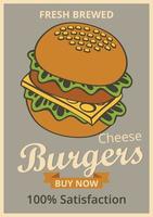 hamburger winkel poster, banier vector illustratie. sociaal media concept.