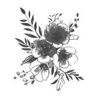 kunst verzameling van natuurlijk bloemen kruiden bladeren bloemen in silhouet stijl. decoratief schoonheid elegant illustratie voor hand- getrokken bloemen ontwerp vector
