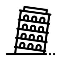 Pisa toren icoon vector schets illustratie