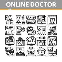 online dokter advies verzameling pictogrammen reeks vector