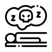 dood slaap Mens icoon vector schets illustratie