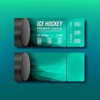 ticket afscheuren coupon voor hockey sport vector