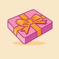 valentijnsdag dag geschenk vlak vector illustratie. schattig geschenk Valentijn illustratie. schattig chocola illustratie.