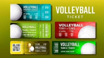 elegant ontwerp volleybal kaartjes folder reeks vector