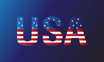 Amerikaans Verenigde Staten van Amerika vlag stijl tekst, sterren en strepen, Verenigde staten van Amerika Aan blauw achtergrond vector