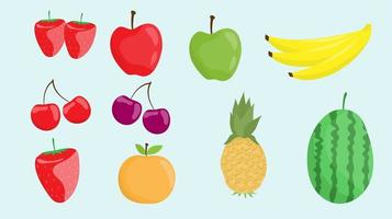 reeks van fruit en groenten vers voedsel gezond vector