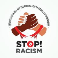 Internationale dag voor de eliminatie van ras- discriminatie brief voor element ontwerp vector