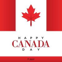 gelukkig Canada dag brief met rood esdoorn- blad vector