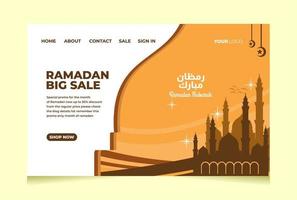 landen bladzijde website Hoes ontwerp Ramadan mubarak uitverkoop Promotie sjabloon vector