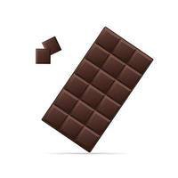 realistisch gedetailleerd 3d donker chocola en stukken. vector