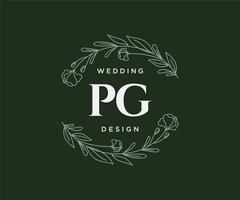 pag initialen brief bruiloft monogram logos verzameling, hand- getrokken modern minimalistisch en bloemen Sjablonen voor uitnodiging kaarten, opslaan de datum, elegant identiteit voor restaurant, boetiek, cafe in vector