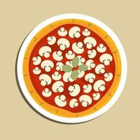 Italiaans pizza, vers gebakken smakelijk Italiaans capriciosa pizza. banier, menu recept plaats voor tekst, top visie, Aan wit bord. voedsel illustratie vector