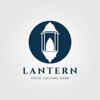 lantaarn lamp wijnoogst logo sjabloon met embleem vector illustratie ontwerp