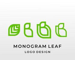 brief b monogram blad natuur vers Gezondheid logo ontwerp. vector