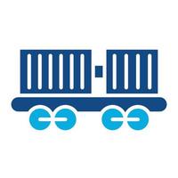 lading trein glyph twee kleur icoon vector