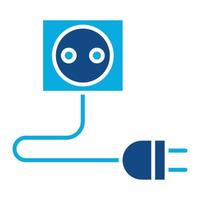 plug glyph twee kleuren icoon vector