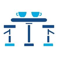 koffie tafel glyph twee kleur icoon vector