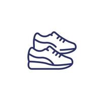 rennen schoenen, trainers of sportschoenen lijn icoon vector