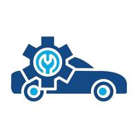 auto reparatie winkel glyph twee kleur icoon vector